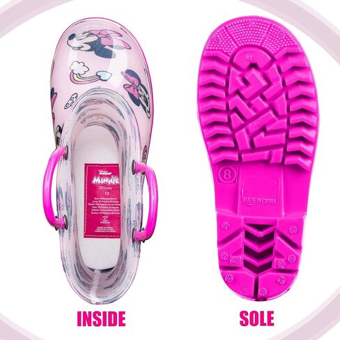 ديزني ميني ماوس فتيات البنات المضاد للماء أحذية المطر مع مقابض سهلة-أحجام طفل صغير وأطفال صغير in Kuwait