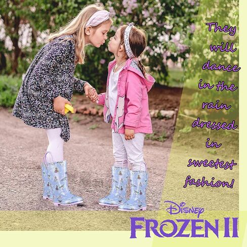 Disney Frozen 2 Girls 'Anna ، Elsa & Olaf PVC Prots Boots مع مقابض سهلة- in Kuwait