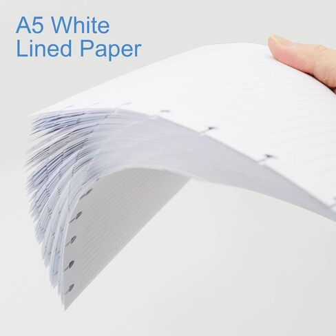 Junior Size Discbound Refill Paper - 8 Discs Discbound Paper, Lined Arc Paper Refill, 100gsm, Disc Paper Refill White Paper, 300 Sheets/600 Pages, 5.8 X 8.25 in in Kuwait
