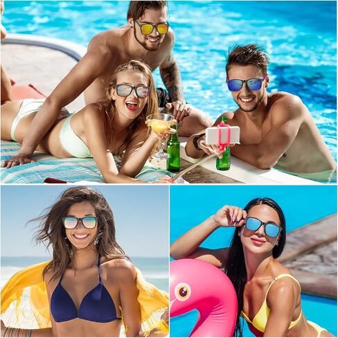 64 Pcs Adult Kids Sunglasses Bulk with UV Protection, Neon 80s Retro Plastic Sun Glasses, Summer Pool Party Favors, Beach Party Supplies, Gift for Birthday Goody Bag Filler School Classroom Prizes in Kuwait