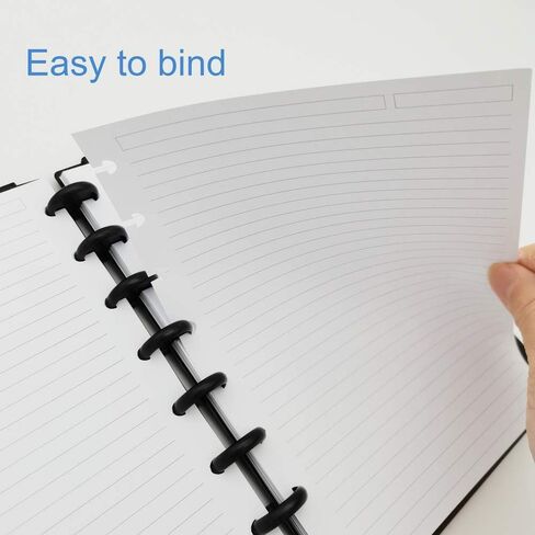 Junior Size Discbound Refill Paper - 8 Discs Discbound Paper, Lined Arc Paper Refill, 100gsm, Disc Paper Refill White Paper, 300 Sheets/600 Pages, 5.8 X 8.25 in in Kuwait