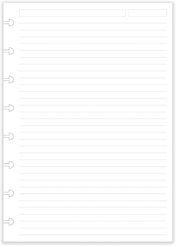 Junior Size Discbound Refill Paper - 8 Discs Discbound Paper, Lined Arc Paper Refill, 100gsm, Disc Paper Refill White Paper, 300 Sheets/600 Pages, 5.8 X 8.25 in in Kuwait