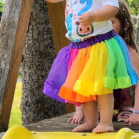 BGFKS Girls Tulle Tulle Rainbow Tutu Skirts ، تنورة فتاة صغيرة مع راجية ، قوس الشعر والجوارب. in Kuwait
