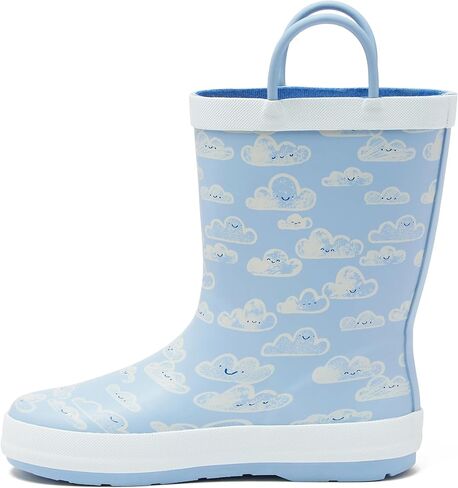 Lands' End Boys and Girls Waterproof Boots Kids and Toddler Rain Boots - Girls and Boys Rubber Rain Boots Kids Size 5 Toddler to 7 Big Kid, Slip On Girls and Boys Rain Boots with Handles in Saudi Arabia
