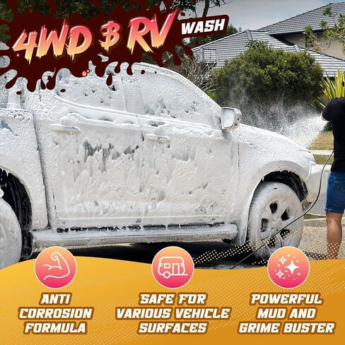 غسول مركّز Salty Captain 4WD - (32 أونصة سائلة) صابون رغوي شديد التحمل للطرق الوعرة والمركبات ATV والشاحنات والمركبات الترفيهية | تم اختباره معمليًا وآمن على جميع الأسطح، تركيبة درجة حموضة 12 in Kuwait