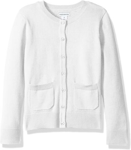 Amazon Essentials Girls and Toddlers' Uniform Slim Fit Cardigan Sweater in Kuwait
