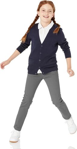 Amazon Essentials Girls and Toddlers' Uniform Slim Fit Cardigan Sweater in Kuwait