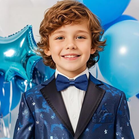 Pre-tied Kids Bow Tie Classic Solid Color Satin Bow Tie Adjustable Neck Bowtie for Kids Wedding Party in Kuwait