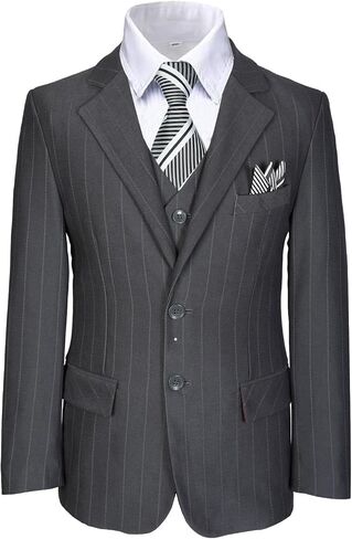 Boy Suits Stripe Tuxedo Suit Set Complete Outfit Formal Wedding Party Wear Ring Bearer Outfit in Saudi Arabia