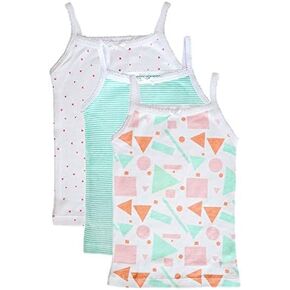 Feathers Girls Mod Print Set Tagless Cami Super Soft Undershirts (3/Pack)
