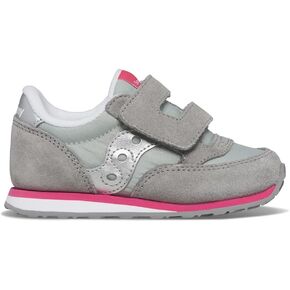 Saucony Kids Baby Jazz Hook & Loop Sneaker, Grey/Silver/Pink, 10 US Unisex Toddler