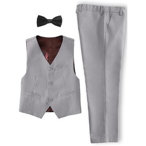 YuanLu Boys Suit Homecoming Dresses for Kids Ring Bearer Outfit Suits Tuxedo Formal Vest and Pants Suit Set
