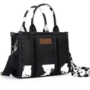Montana West × Wrangler Tote Bag for Women Western Cow Print Purse Designer Top Handle Handbags