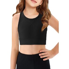 Haloumoning Girls Training Bra Athletic Sports Bra for Kids Racerback Dance Yoga Crop Tops 7-14 Years