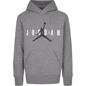 Nike Jordan Boys' Fleece Pullover Hoodie (Carbon Heather, Large)