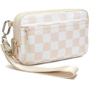 محفظة معصم Fodoko للنساء محفظة مبطن من نايلون مع 4 سوستة ، بطاقة ائتمان السفر ، منظم الهاتف الخليوي ، محفظة عملة معدنية in Kuwait