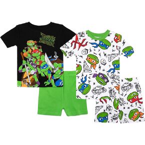 Teenage Mutant Ninja Turtles Boys' 4-Piece Snug-fit Cotton Pajama Set, Soft & Cute for Kids