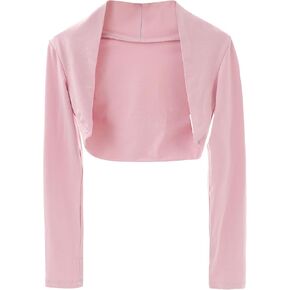 SEAUR Kids Girls Ballet Dance Bolero Shrug Long Sleeve Leotards Crop Cardigan Open Front Wrap Top Dress Cove Up