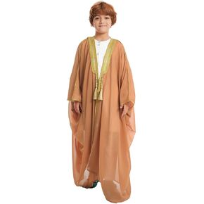 Qianliniuinc Thobe for Boys Islamic Clothing - Muslim Clothes Kaftan Dubai Arabic Robe Moroccan Arab Thobe Islamic Dress