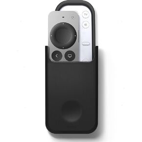 Mount Elago Universal Remote Mount متوافق مع Apple TV Remote وجميع عناصر التحكم عن بُعد الأخرى - شريط لاصق أو خيارات تثبيت المسمار ، الشحن السلكي المتاح [كبير] [أسود]
