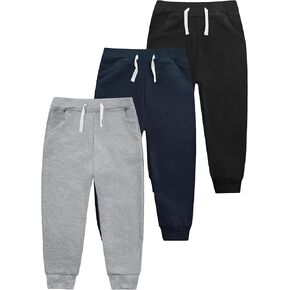 Vogrye 3 Pack Boys Boys Toddler Sweatpants Boys Blants with with raintring for Kids 2T-6T