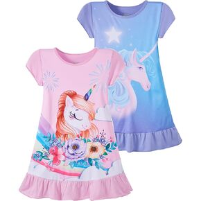 Girls Nightgown Adorable Dress 2-Pack Casual Dresses Sleepwear 2-9 Years