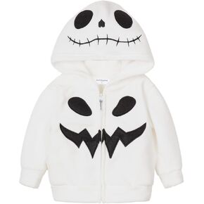 Mud Kingdom Fleece Hoodies Jacket for Boys Girls Full Zipper Long Sleeve Happy Halloween