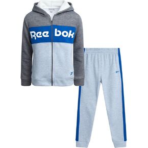 Sweatsuit reebok boys النشط - 2 قطعة الأداء الصوف zip هوديي قميص ومسلسلات متعرقات chopger - مجموعة Activewear ، 8-14