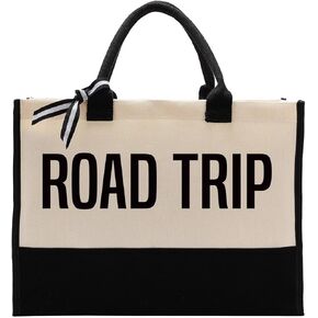 EDCTO Canvas Tote Bag, Cotton Canvas Tote Bag, Creative Gifts for Women Friend Her, Canvas Tote Bags for Women, Womens Weekend Bag, Gift for Road Trip Camping Picnic Beach Travel Vacation Short Trip