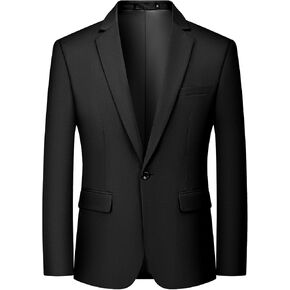 MAGE MALE Men's One Button Suit Jacket Elegant Solid Color Blazers Slim Fit Lightweight Sport Coats Blazer