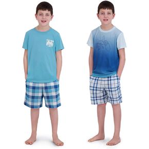 Boys Pajamas مجموعة-4 قطع الصيف PJS تي شيرت الأكمام القصيرة والسراويل ، والبنين نوم ، مراهقون الأطفال أحجام بيجاما 5-20 in Kuwait