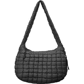 Large Puffer Tote Bag for Women Quilted Crossbody Bag, Hobo Quilted Tote Bag Crossbody Shoulder Handbags Puff Purse