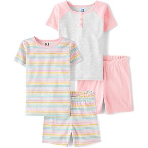 The Children's Place Girls '100 ٪ Cotton Sleeve Top و Shorts 2 قطعة Pajama