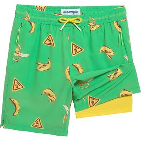 maamgic Boys Swim Trunks Compression Liner Stretch Teen Boy Swim Shorts Anti-Chafe Bathing Suits with Zipper Pockets in Kuwait