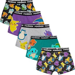 Pokemon Boys Boxer Briefs, Soft Breathable Underwear Pack of 5 - Gifts for Boys