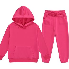 DHSPKN Girls Boys 2 قطعة التقطيع الرياضية العرقات يضع قميص من النوع الثقيل وملابس العرق المرفق مجموعات الملابس للأطفال
