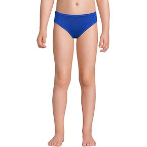 Lands 'End Girls الكلور المقاوم للبيكيني أسفل الاطفال الزرقاء