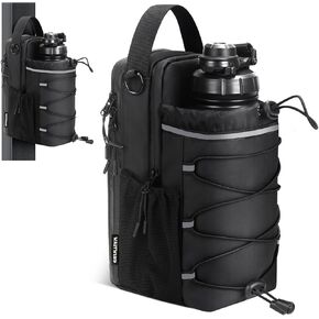 Magnetic Gym Bag, Magnetic Water Bottle Bag for Men and Woman with Phone Pockects, Sports and Travel- Black