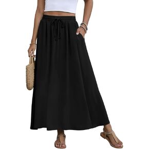 تنورة ماكسي للسيدات في صيف 2025 تنانير مرنة عالية الخصر مع جيوب in Kuwait