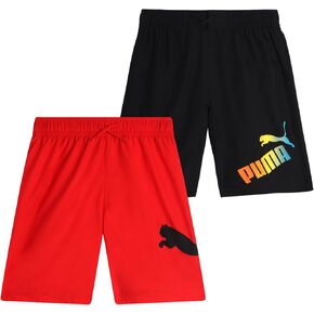 Puma Boys Swim Trunks - 2 حزمة حزمة شورت شورت شورت جاف جاف للبنين مع بطانة شبكة التنفس (الأحجام: S -XL)