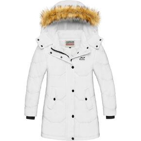 WULFUL Girl's Winter Coats Outerwear Down Puffer Jacket Waterproof with Warm Fur Hood