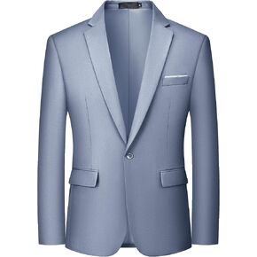 MAGE MALE Men's One Button Blazer Casual Solid Color Suit Jacket Slim Fit Lightweight Sport Coats Blazers