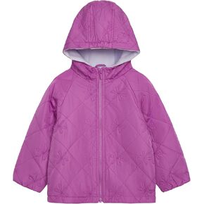 Carter's Girls' Daisy Diamond Quilted Midweight Jacket with Fleece Lining