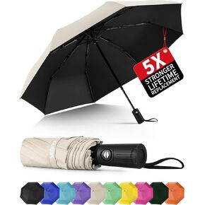 Seniny Windproof Travel Umbrella, Automatic Umbrellas for Rain, Portable & Compact Umbrellas for Backpack, Strong UV for Protection, Folding Small Sun Umbrella for Car, Walking