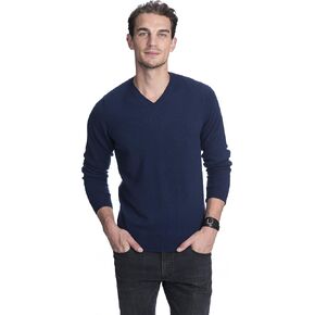 سترة V-Neck الأساسية للرجال من Cashmere للرجال 100 ٪ Cashmere Classic Classic Long Sleeve Pullover