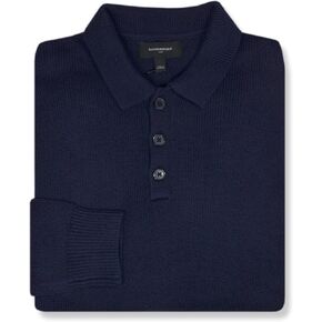 Banana Republic Mens 496098 Cozy Cotton Blend Long Sleeve Polo Sweater,