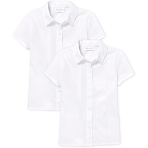 The Children's Place ، Girls ، Short Sleeve Poplin Button Down Down ، pack 2 pack ، large