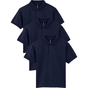 Gildan Kids' DryBlend Short Sleeve Polo, Style G8800b, 3-Pack