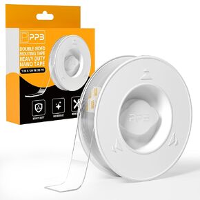 Double Sided Tape Heavy Duty Removable 120 Inch, Extra Large Mounting Tape, Clear Nano Tape, Transparent Adhesive Strips for Poster Carpet Picture Hanging Strip Rug Wall Outdoor - 10 Feet
