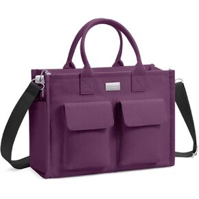 TopDesign Duty Canvas حقيبة للنساء ، حقيبة يد Crossbody مع 9 جيوب ، كل شيء يحمل